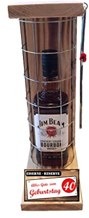 Jim Beam Geschenke Geschenkset 40 Geburtstag Eiserne Reserve Gitter -r-: Alles Gute zum 40. Geburtstag - Spirituosen Geschenkverpackung Bourbon Whisky (1 x 0.70 l)