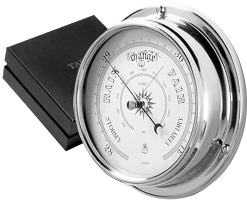 Tabic Traditional Barometer, Chrome Plated Brass Barometer , Heavy Brass Case, Chrome Plated, Weighs (1/2kg), Handmade in England
