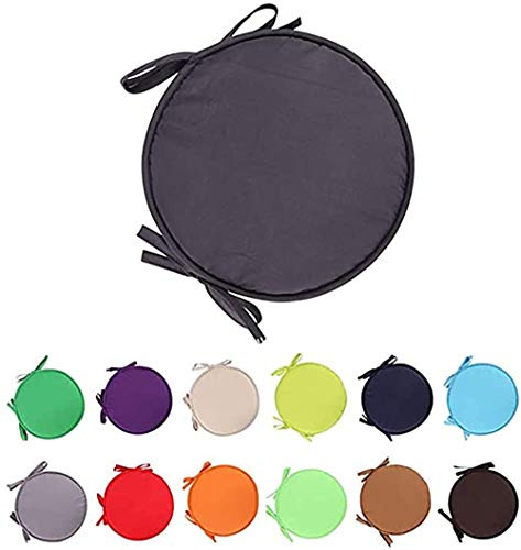 Nicole Knupfer 4er Set Sitzkissen Kissen Rund Filz Waschbare Stuhlkissen für Indoor Outdoor Schalenstuhl Sitzauflage Abnehmbarer (Dunkelgrau,30 cm Durchmesser)