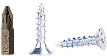 Paquete de 1000 tornillos para madera de acero chapado en zinc de 3,5 x 16 mm, tornillos de cabeza Pozi-Drive, sujetadores, avellanados, tornillos para aglomerado (1000)