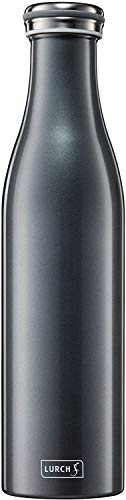 Lurch 240864 Isolierflasche/Thermoflasche für heiße und kalte Getränke aus doppelwandigem Edelstahl 0,75l, anthrazit-metallic
