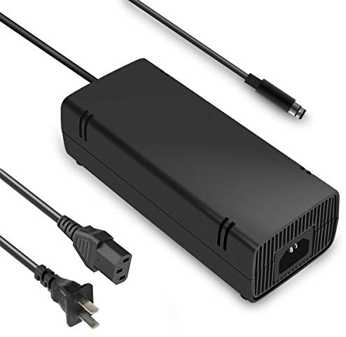 uowlbear - Fuente de alimentación para Xbox 360 E, adaptador de CA con cable de alimentación para consola Xbox 360 E, 100-240 V, versión de bajo ruido, ventilador silencioso integrado