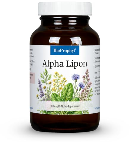 BioProphyl® Alpha Lipon - 300 mg rein natürliche - (R)-Alpha Liponsäure - ohne synthetische (S)-Alpha Liponsäure - mit Vitamin E und Niacin - 120 pflanzliche Kapseln