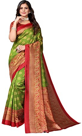 IMTRA FASHION Sari Indio Para Mujer, Sari De Seda De Arte Impreso Con Pieza De Blusa