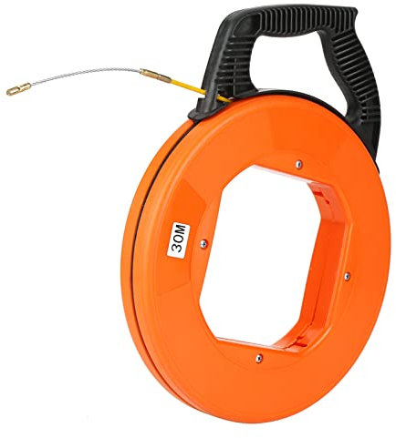 Garosa Cinta Pasacables de Fibra de Vidrio, Tirador de Cable de Fibra de Vidrio de 30 M Juego de Cables de Alambre para Correr Varillas de Empuje de Tracción Eléctrica Kit de Cinta Pasacables Cinta