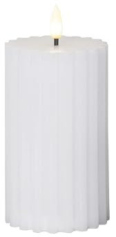 Star LED-Stumpenkerze – Realistische Wachskerze mit flackernder Flamme, 15x7,5 cm, Timerfunktion, batteriebetrieben – Warmweißes Licht für stimmungsvolle Dekoration im Innenbereich