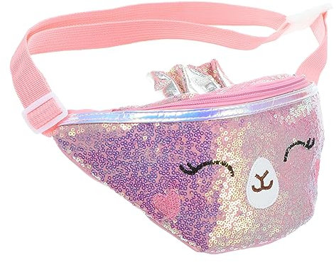 PACKOVE Kindertasche Umhängetasche Katze Gürteltasche Mädchen Cartoon Pailletten Kleiner Schultertasche für Snacks Spielzeug Handy Langlebiges Material Lustig für Kinder