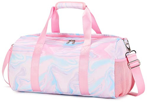 Sporttasche für Mädchen Tanztasche Kinder Seesack Kleine Mädchen Gymnastik Trainingstasche Übernachtung Weekender Tasche Teen Trainingstasche Ballett Tasche mit Schuhfächern