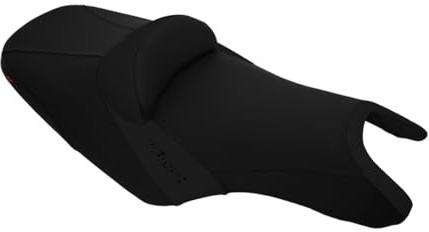 Moto Discovery Funda de Asiento Compatible con Yamaha T-MAX 500/530 2008-2016 Color Negro con Costuras Negras y Logo Negro (B)