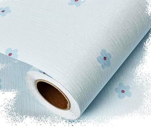 HCZION Schlafzimmer Tapete 60cm×3m Kleiderschrank Tischplatte Kinderzimmer Dekor Renovierung Aufkleber Leinen Stoff Textur Abziehen Und Kleben Tapete Vintage-Möbel Heimdekoration (Color : Blue 2)