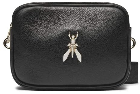 PATRIZIA PEPE Damen-Handtasche Marke, Modell 8B0186L001, aus Leder., Schwarz, Einheitsgröße