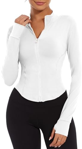 CheChury Camiseta Deportiva Mujer de Manga Larga Camiseta Running de Transpirable Fitness Yoga Ropa con Agujeros para Los Pulgares Chaqueta Correr para Mujer Chaqueta Deporte Mujer Transpirable Ropa