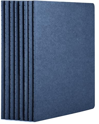 Yarotm Notizbuch Gepunktet A5-8 Stück Notizblock 14 x 21 cm - 100 g/m² Dotted Papier 5 mm - 30 Blatt/60 Seiten Notizheft Softcover Königsblau – A5 Heft Reisetagebuch