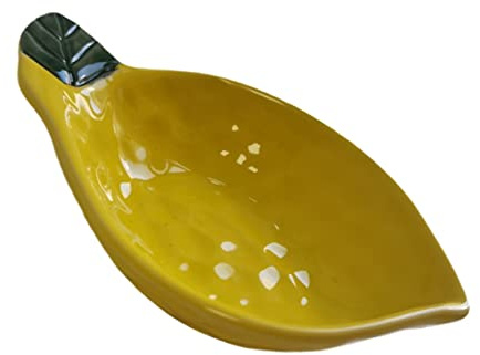 Mikinona Assiette Décorative en Céramique Jaune de Fruits, Multi-usage pour Sauce Soja, pour Décoration de Table et Restaurants