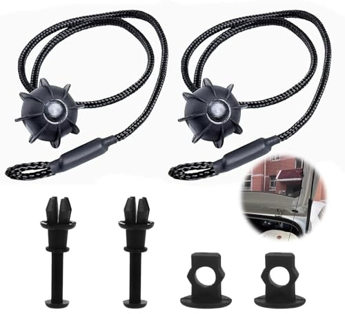 Duluok 2 Stück Kofferraum Halteband Hutablage Auto Schwarz Band Halterung | für Den Kofferraum Auto Universal Haltebänder Kofferraumabdeckung für W Golf 6 5 4 MK6 GTI R20 Kabellänge 51cm