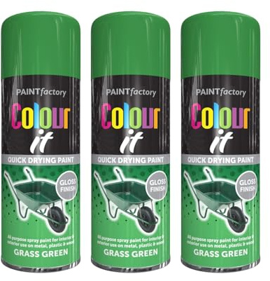 YSAMAX Green Spray Paint, Fast-Drying Formula, Sleek And Professional Appearance, Compact And Easy To Handle, Provides A Tough Protective Layer, 250ML, (3PCS)