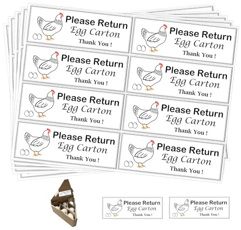 Please Return Egg Carton Tag Sticker Farm Fresh Chicken Eggs Cartons Labels Egg Sticker Egg Packaging Stickers Chicken Eggs Cartons Stickers for Organizing, Stock Management 500 Pcs ﻿ (Return Egg)