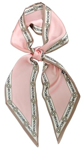 GIMIRO Satin Seidenschal 148 x 13,5 cm Krawatte Double Layer Bund für Blazer, Mantel, Kleid