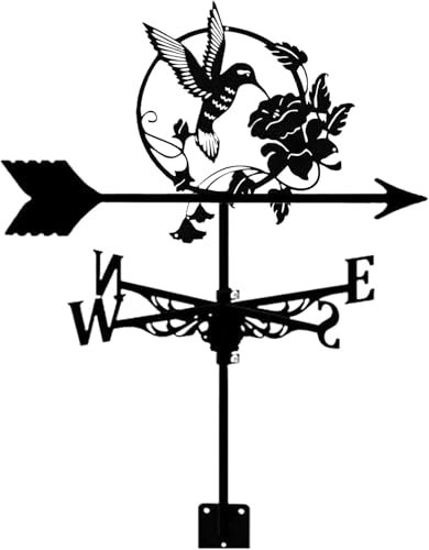 Girouette en métal en Forme de Colibri (20 Pouces), indicateur de Direction du Vent, Girouette de Jardin Exterieur,décoration extérieure pour Jardin et Ferme