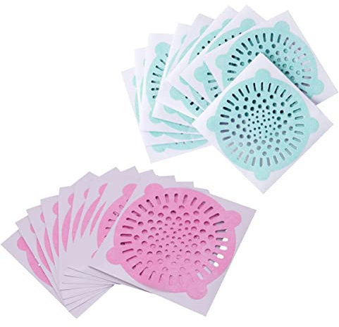 HOMSFOU 60piezas Pegatinas Antibloqueo Desechables para Drenaje Filtro De Cabello para Lavabo y Ducha De Material No Cocina y Baño contra Obstrucciones