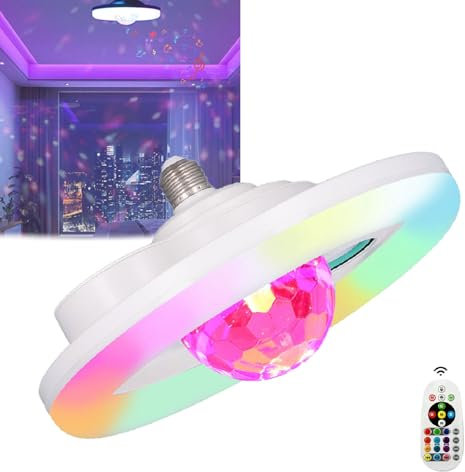 UEGFSIJRF Luce Musicale a LED Intelligente con Altoparlante Bluetooth 4.2 Luce Musicale Bluetooth Wireless con modalità Festa RGB 48W E27 for Arredamento Camera da Letto