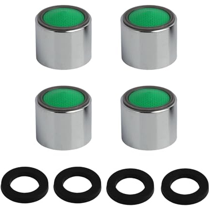 4PCS Wasserhahn Aufsatz, M22 Strahlregler Perlatoren für Wasserhähne Mischdüse Luftsprudler, Mischdüse Wasserhahnfilter Verchromt, Wasserhahn Siebeinsatz mit Gummidichtung