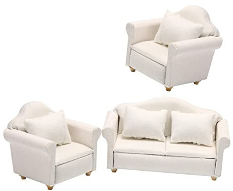 ibasenice 1satz Miniatur Möbel Maßstab Weißes Sofa Stuhl Für Dekoration Zubehör Für Foto-Requisiten Und