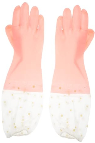 SAFIGLE 2pairs Dishwashing Gloves Non-slip Reusable Rubber Gloves for Kitchen Cleaning Household Washable