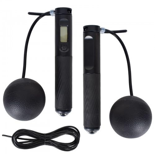 Intelligentes Springseil mit Zähler, Seilspringen Kabelloser Ball mit LCD-Display, Gravity Ball Springseil Rutschfeste Griffe, Sprungseil Skipping Rope Kabelloses mit Kalorienzähler, für Workout
