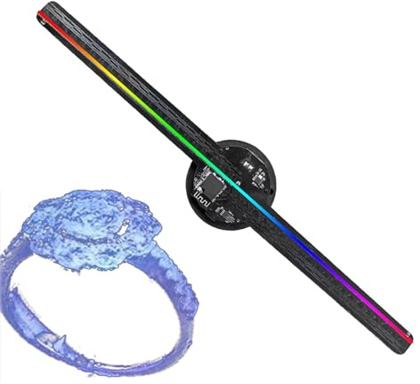 Projecteur Hologramme 3D Résolution 2000X224 - Projecteur Hologramme Pleine Couleur - Écran Ventilateur 16.5 Pouces Télécommande Animation Noël Halloween Magasin
