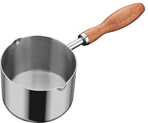HIAKDOFT Casserole Inoxydable 304 Moyenne avec Poignée Longue Petite Casserole à Lait Multifonction Acier Inox pour Cuisson à Induction Usage Familial Cuisine Quotidienne Pratique