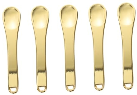 LIFKOME 5 piezas Cucharas Mini para Crema Facial y Ojos de Aleación de Zinc Portátiles y Ligeras para Cosméticos Dosificadoras Precisas y Resistentes
