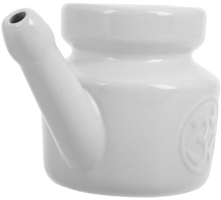 LALADEFIEE Flacone per Irrigazione Nasale in Ceramica 350ml, Detergente per Lavaggi Nasali Adulti, Vaso per Risciacquo Nasale Domestico per Yoga e Stagionale