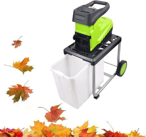 Elektrischer Gartenhäcksler Mit 60-Liter-Auffangbehälter, 2800-W-Holzhäcksler, 4,5 cm Schnittdurchmesser, 5000 U/min, Für Gartenabfälle, Laub Und Kompostierung,A