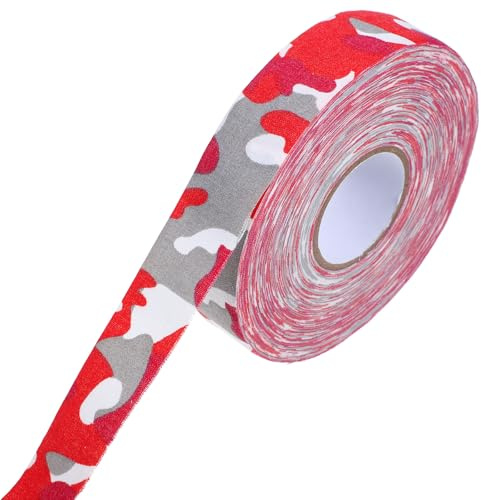 OFFSCH Cinta Adhesiva para Stick de Hockey sobre Hielo 2 Rollos Resistente al Desgaste Frío, Cinta Flexible Antideslizante para Protección y Agarre en Deportes de Equipo, Color Rojo