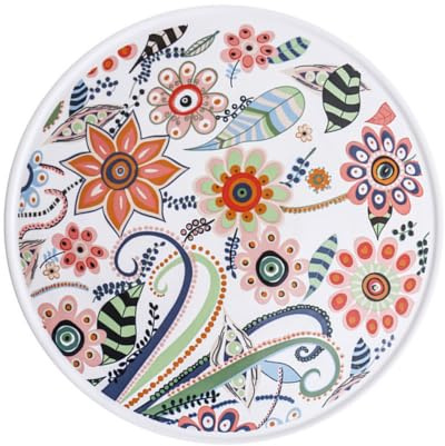STOBAZA Vassoio per Pizza in Ceramica Creativa 25,1 Cm, Piatto da Portata per Dessert e Pane, Vassoio Self-service Elegante per Colazione e Feste, per Frutta e Snack
