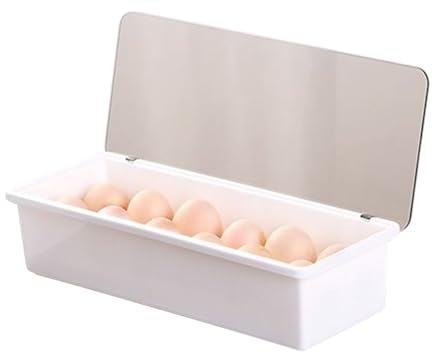 Ägglåda 12-fack Kylskåpsorganisatör - platsbesparande Äggförvaringslåda Färskt förvaringssystem Clear Stack Container | Premium slitstark design sskafferi restaurangskåp
