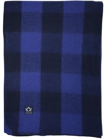 Arcturus Backwoods Wool Blanket - 4.5lbs, Warm, Heavy, Washable, Large | Great for Camping, Outdoors, Survival & Emergency Kits (Blue Buffalo)