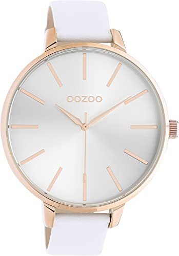 Oozoo Timepieces Damen Uhr - Armbanduhr Damen | Hochwertige Uhr für Frauen - Edle Analog Damenuhr in rund (weiß) C10710