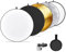NEEWER 110cm Reflector Fotografía Difusor Luz y Holder Clamp para Soporte Luz, 5 en 1 Kit Reflector de Disco Pop up con Bolsa Translúcida/Ora/Plata/Negra/Blanca para Iluminación Exterior, RF-110