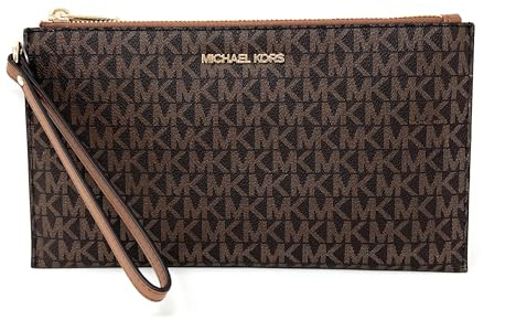 Michael Kors Pochette da polso Jet Set Travel Large i Pelle Marron PVC, PVC Marrone, Medium
