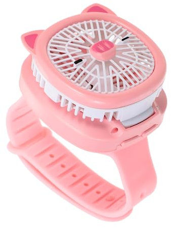 SWOOMEY Ventilatore Portatile Ricaricabile Per Ragazzo Ragazza Orologio Da Polso Cartoon Usb Ventilatore Da Viaggio Per Esterni e Interni Per Scuola e Attività All Aperto