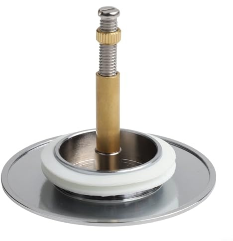 YJDOORPLAY Bouchon de vidange de baignoire en laiton chromé 72 mm avec double joint réglable en hauteur avec silicone flexible pour baignoire de salle de bain