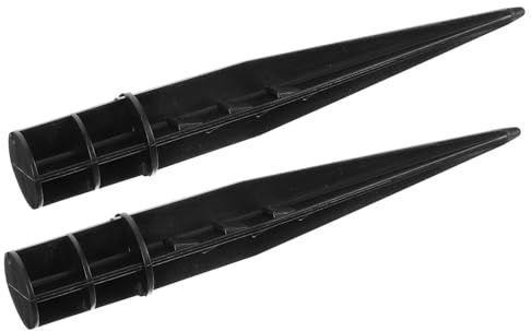 TOYANDONA Estacas Para Luz Solar De Jardín Para Exterior, 2 Piezas Negras De Plástico Resistente, Accesorios De Estaca Para Iluminación De Césped y Paisaje, Reemplazo Compacto y Portátil