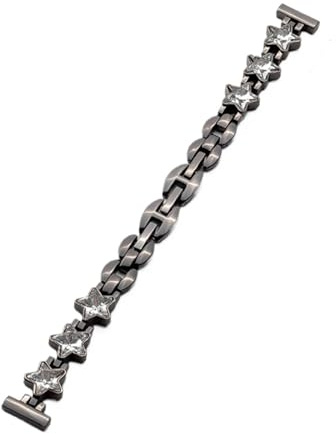 XLXKGPGKMK Correa de Acero Inoxidable Pulido, Cadena Repuesto for Reloj Mujer(White Black)