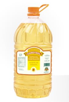Olio di semi di girasole 5L in bottiglia PET – Ideale per cucinare, friggere e condire, gusto delicato, uso quotidiano in cucina