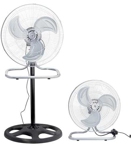 WindPro 18 3 in 1 Fan – Wall, Floor & Pedestal Oscillating Fan with 3 Speed Settings | High Velocity Grow Room, Hydroponic, Greenhouse & Workshop Air Circulator