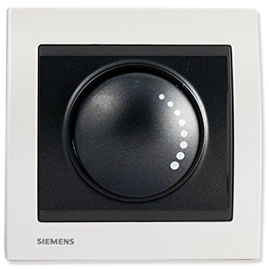 SIEMENS - Va et Vient Variateur 500W Anthracite Delta Iris + Plaque Métal Blanc