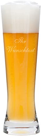 Weizenglas mit Gravur personalisiert | Weizenbierglas personalisiert | Weißbierglas graviert | Hefeweizen Glas mit Gravur | Bierglas mit Gravur | Bier Geschenke für Männer | 0,5l | Wunschtext