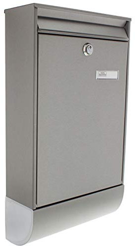 Burg-Wächter Briefkasten mit Zeitungsfach und Namensschild, Rostfreier Edelstahl, Einwurf-Format DIN C4, Inkl. 2 Schlüssel, Berlin-Set 37770 Ni, Edelstahl